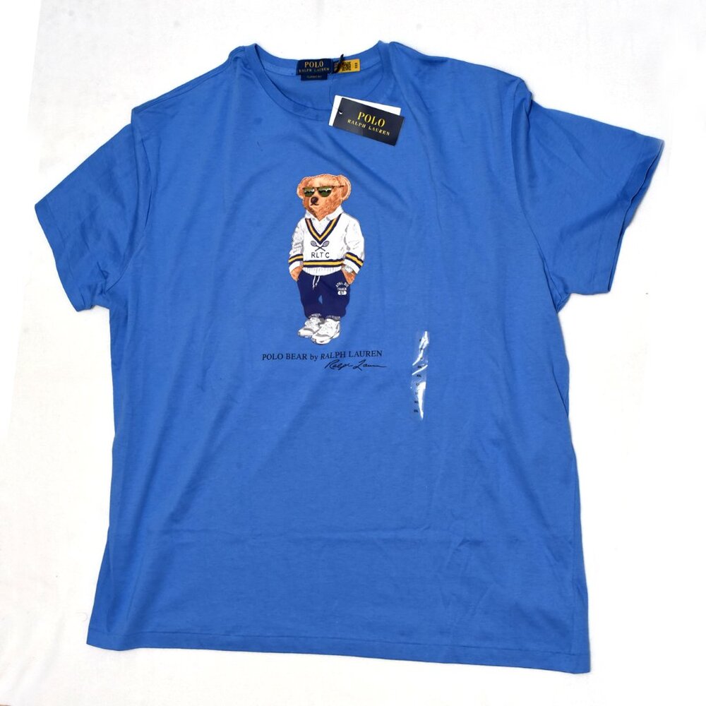 Polo Ralph Lauren Polo Bear Blue Tee Shirt - POLO BEAR RLTC TRACK 67 XXL